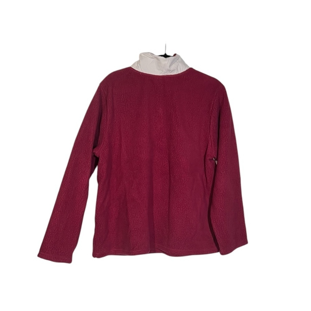 Te Verde Quarter Zip Fleece Sweater White and Magenta Size Large - Picture 2 of 6